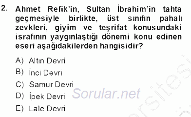 XVII. Yüzyıl Türk Edebiyatı 2013 - 2014 Dönem Sonu Sınavı 2.Soru