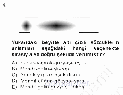 XVII. Yüzyıl Türk Edebiyatı 2013 - 2014 Dönem Sonu Sınavı 4.Soru