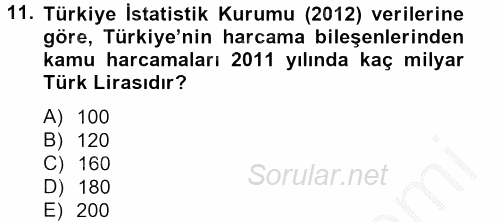İktisada Giriş 2 2012 - 2013 Ara Sınavı 11.Soru