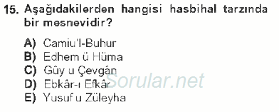 XVI. Yüzyıl Türk Edebiyatı 2012 - 2013 Tek Ders Sınavı 15.Soru