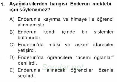 XIX. Yüzyıl Türk Edebiyatı 2013 - 2014 Dönem Sonu Sınavı 1.Soru