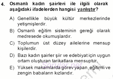 XIX. Yüzyıl Türk Edebiyatı 2013 - 2014 Dönem Sonu Sınavı 4.Soru