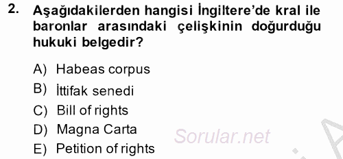İnsan Hakları Ve Kamu Özgürlükleri 2014 - 2015 Ara Sınavı 2.Soru