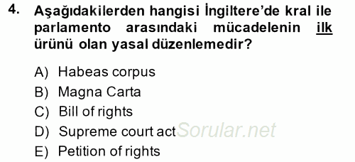 İnsan Hakları Ve Kamu Özgürlükleri 2014 - 2015 Ara Sınavı 4.Soru