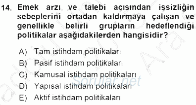 Sosyal Politika 2015 - 2016 Ara Sınavı 14.Soru