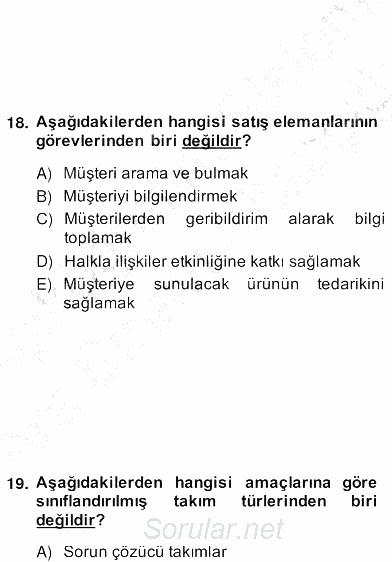 Perakendecilikte Ürün Yönetimi 2013 - 2014 Ara Sınavı 6.Soru