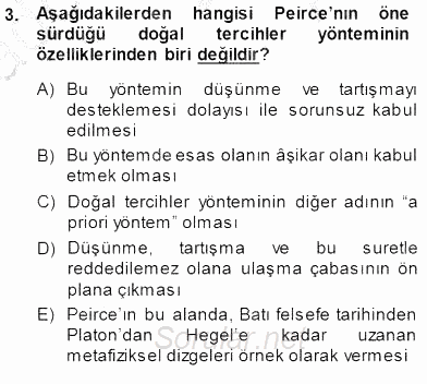Çağdaş Felsefe 1 2014 - 2015 Ara Sınavı 3.Soru