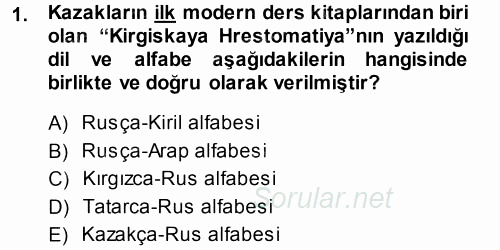 Çağdaş Türk Edebiyatları 1 2013 - 2014 Ara Sınavı 1.Soru
