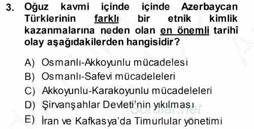 Çağdaş Türk Edebiyatları 1 2013 - 2014 Ara Sınavı 3.Soru