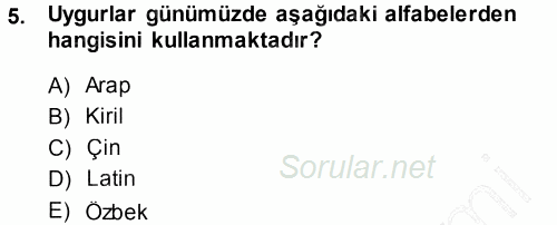 Çağdaş Türk Edebiyatları 1 2013 - 2014 Ara Sınavı 5.Soru