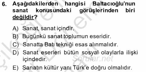 Türk Sosyologları 2014 - 2015 Dönem Sonu Sınavı 6.Soru
