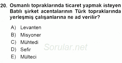 XIX. Yüzyıl Türk Edebiyatı 2015 - 2016 Ara Sınavı 20.Soru