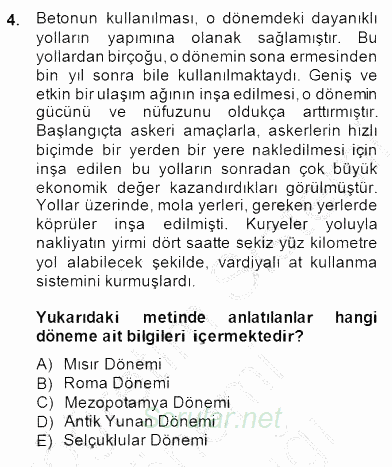 Bilim Tarihi 2014 - 2015 Ara Sınavı 4.Soru