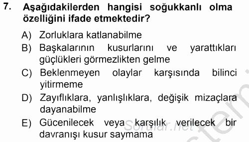 Yönetici Asistanlığı 2012 - 2013 Ara Sınavı 7.Soru