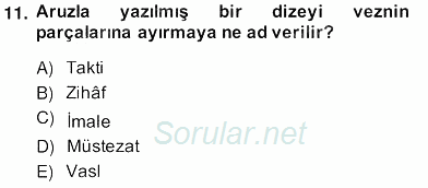 Yeni Türk Edebiyatına Giriş 2 2013 - 2014 Ara Sınavı 11.Soru