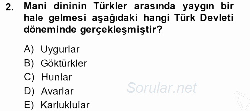 Türk İdare Tarihi 2013 - 2014 Dönem Sonu Sınavı 2.Soru