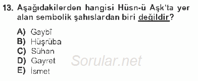 XVIII. Yüzyıl Türk Edebiyatı 2012 - 2013 Tek Ders Sınavı 13.Soru
