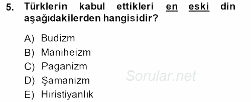 Türk İslam Edebiyatı 2013 - 2014 Ara Sınavı 5.Soru