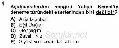 Cumhuriyet Dönemi Türk Nesri 2012 - 2013 Dönem Sonu Sınavı 4.Soru