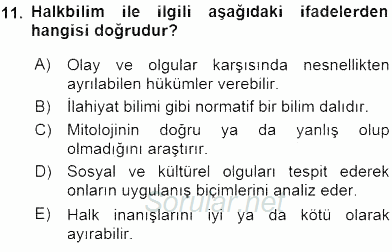 Türk Edebiyatının Mitolojik Kaynakları 2015 - 2016 Ara Sınavı 11.Soru
