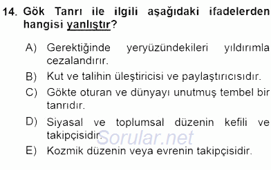Türk Edebiyatının Mitolojik Kaynakları 2015 - 2016 Ara Sınavı 14.Soru