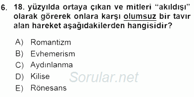 Türk Edebiyatının Mitolojik Kaynakları 2015 - 2016 Ara Sınavı 6.Soru
