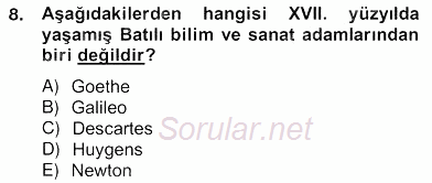XVII. Yüzyıl Türk Edebiyatı 2012 - 2013 Ara Sınavı 8.Soru