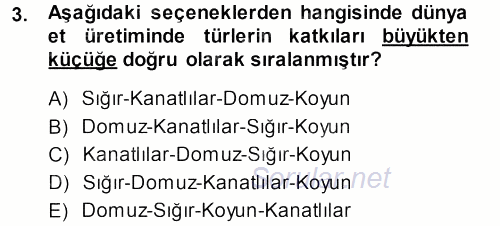 Temel Zootekni 2013 - 2014 Ara Sınavı 3.Soru