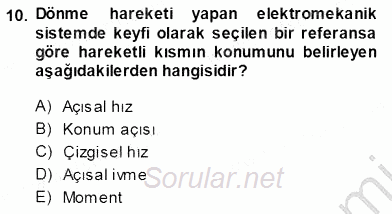 Elektrik Makinaları 2013 - 2014 Ara Sınavı 10.Soru