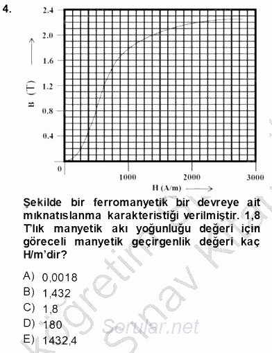 Elektrik Makinaları 2013 - 2014 Ara Sınavı 4.Soru