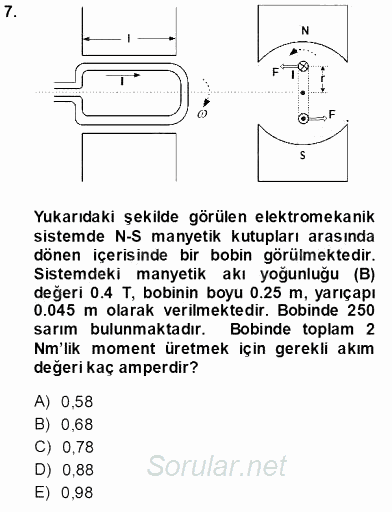 Elektrik Makinaları 2013 - 2014 Ara Sınavı 7.Soru