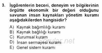 Türk Eğitim Sistemi Ve Okul Yönetimi 2012 - 2013 Dönem Sonu Sınavı 3.Soru