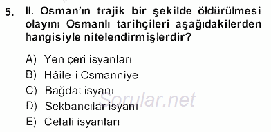 XVII. Yüzyıl Türk Edebiyatı 2013 - 2014 Ara Sınavı 5.Soru