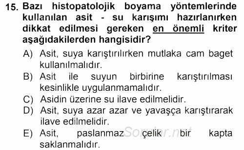 Temel Veteriner Patoloji 2012 - 2013 Ara Sınavı 15.Soru