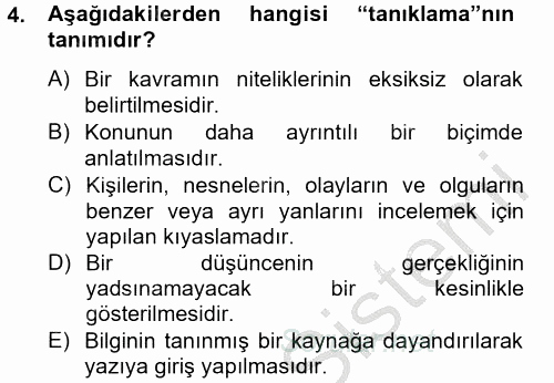 Türk Dili 2 2012 - 2013 Ara Sınavı 4.Soru