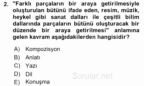 Türk Dili 2 2017 - 2018 Ara Sınavı 2.Soru