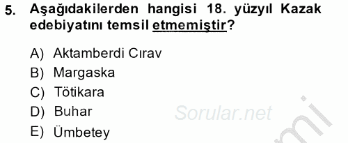 Çağdaş Türk Edebiyatları 2 2014 - 2015 Ara Sınavı 5.Soru
