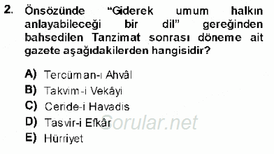 Cumhuriyet Dönemi Türk Nesri 2013 - 2014 Ara Sınavı 2.Soru