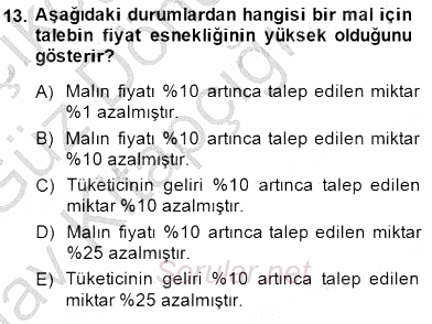 İktisada Giriş 1 2014 - 2015 Ara Sınavı 13.Soru