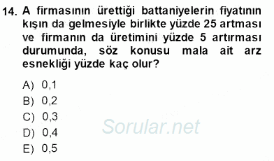 İktisada Giriş 1 2014 - 2015 Ara Sınavı 14.Soru