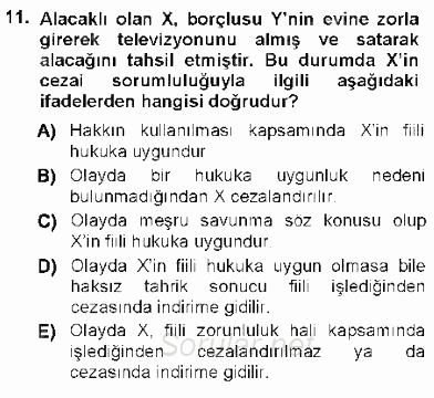Ceza Hukukuna Giriş 2012 - 2013 Ara Sınavı 11.Soru
