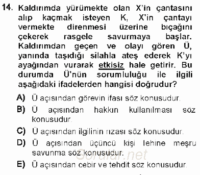 Ceza Hukukuna Giriş 2012 - 2013 Ara Sınavı 14.Soru