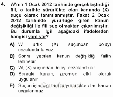 Ceza Hukukuna Giriş 2012 - 2013 Ara Sınavı 4.Soru
