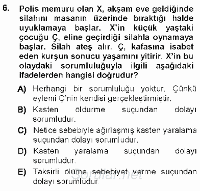 Ceza Hukukuna Giriş 2012 - 2013 Ara Sınavı 6.Soru