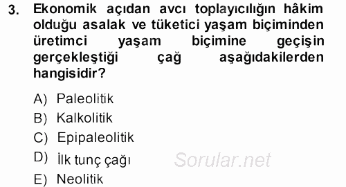 Eski Anadolu Tarihi 2013 - 2014 Ara Sınavı 3.Soru
