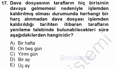 Damga Vergisi Ve Harçlar Bilgisi 2012 - 2013 Ara Sınavı 17.Soru