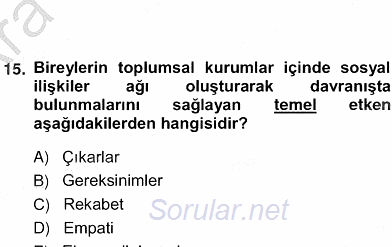 Okuma Ve Yazma Becerileri 2 2012 - 2013 Ara Sınavı 14.Soru