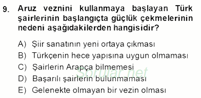 Yeni Türk Edebiyatına Giriş 2 2014 - 2015 Ara Sınavı 9.Soru
