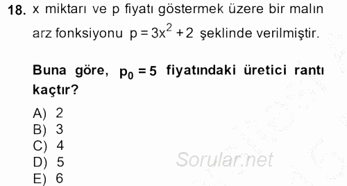Matematik 2 2014 - 2015 Ara Sınavı 18.Soru