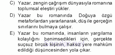 Çağdaş Türk Romanı 2012 - 2013 Dönem Sonu Sınavı 20.Soru